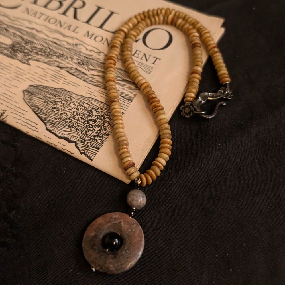 Beaded Polished Natural Stone Necklace